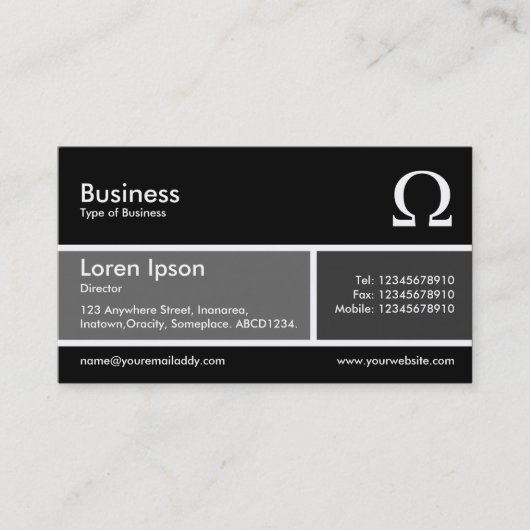 Graue und dunkelgraue Band v2 Visitenkarte (Vorderseite)