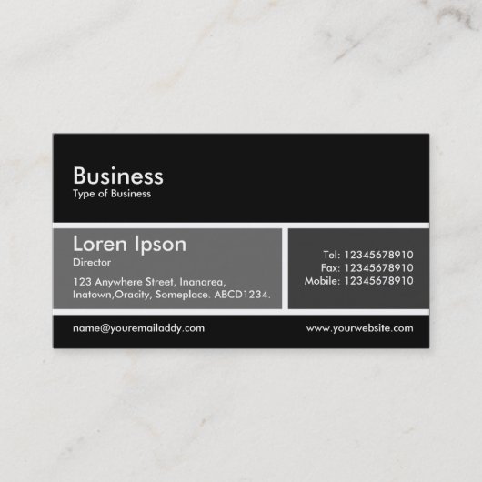 Graue und dunkelgraue Band v2 Visitenkarte (Vorderseite)