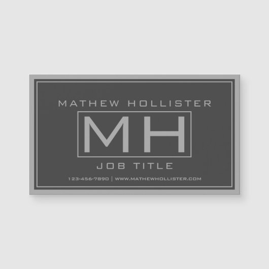 Graue und dunkelgraue Beruflich Magnetkarte (Vorderseite)