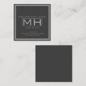 Graue und dunkelgraue Beruflich Quadratische Visitenkarte (Vorne/Hinten)