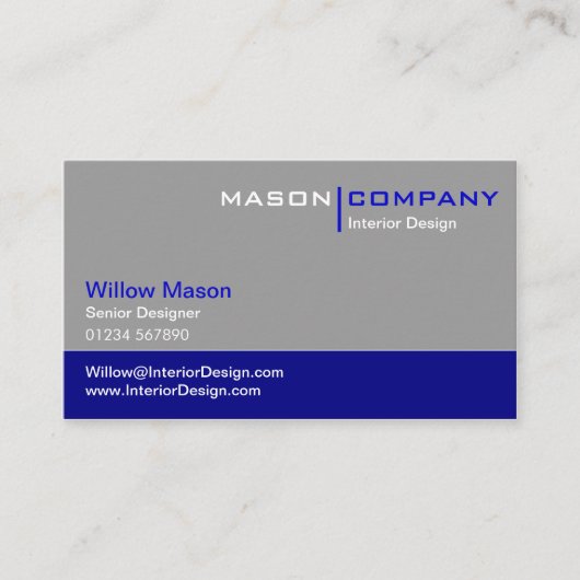Graue und dunkle blaue Unternehmenskarte Visitenkarte (Vorderseite)