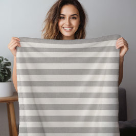 Graue und Elfenbein Streifen | Modernes Bauernhaus Fleecedecke