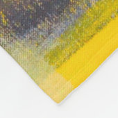 Graue und gelbe Abstrakte Kunstmalerei, Fleecedecke (Ecke)