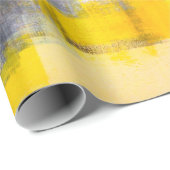 Graue und gelbe Abstrakte Kunstmalerei, Geschenkpapier (Rolleneckpunkt)
