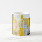 Graue und gelbe Abstrakte Kunstmalerei, Kaffeetasse (Mittel)
