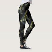Graue und gelbe Angelfische Leggings (Rechts)