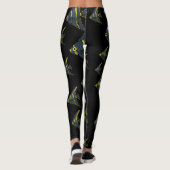 Graue und gelbe Angelfische Leggings (Rückseite)