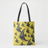 Graue und gelbe Angelfische Tasche (Vorderseite)