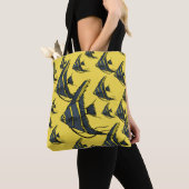 Graue und gelbe Angelfische Tasche (Von Nahem)