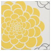 Graue und gelbe Blumen Stoff (Nahaufnahme)