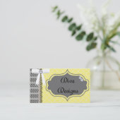 Graue und gelbe Diva Visitenkarte (Stehend Vorderseite)