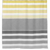 Graue und gelbe Herringbone-Duschvorhang Duschvorhang (Vorderseite)