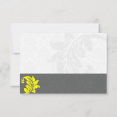 Graue und gelbe Hochzeit Dankeschön Karte (Rückseite)