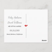 Graue und gelbe Hochzeit Speichern Sie das Date Fo Postkarte (Rückseite)