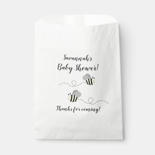 Graue und gelbe Hummelkörbe Geschenktütchen (Vorderseite)