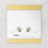 Graue und gelbe Hummeln-Platzkarten Platzkarte (Außenseite Aufgefaltet)