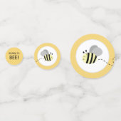 Graue und gelbe Hummelsäcke Babydusche Confetti Konfetti (Vorderseiten)