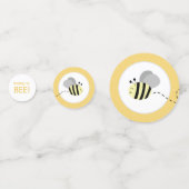 Graue und gelbe Hummelsäcke Babydusche Confetti Konfetti (Rückseiten)