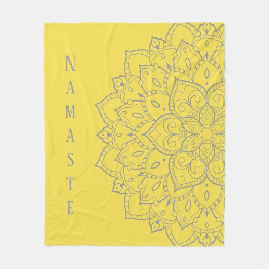 Graue und gelbe Mandala Fleece Blanket (Vorderseite)