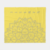 Graue und gelbe Mandala Fleece Blanket (Vorderseite (Horizontal))