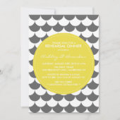 Graue und gelbe Mod Probe Abendessen Einladung (Vorderseite)