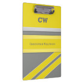 Graue und gelbe Namensschilder Klemmbrett (Rechts)