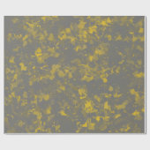 Graue und gelbe Paint Splashes Geschenkpapier (Flach)