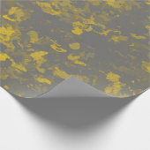 Graue und gelbe Paint Splashes Geschenkpapier (Ecke)