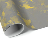 Graue und gelbe Paint Splashes Geschenkpapier (Rolleneckpunkt)