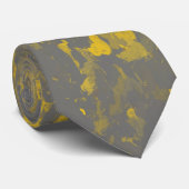 Graue und gelbe Paint Splashes Krawatte (Gerollt)