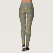 Graue und gelbe Paint Splashes Leggings (Rückseite)