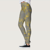 Graue und gelbe Paint Splashes Leggings (Links)