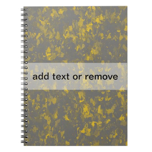 Graue und gelbe Paint Splashes Notizblock (Vorderseite)