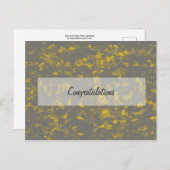 Graue und gelbe Paint Splashes Postkarte (Vorne/Hinten)