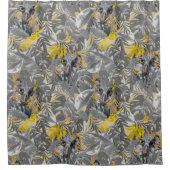 Graue und gelbe Pflanze Blatt 2021 Duschvorhang (Vorderseite)