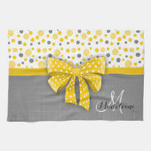 Graue und gelbe Polka-Punkte, sonnige gelbe Schlei Handtuch (Horizontal)
