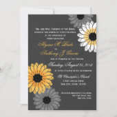 Graue und gelbe Schieferplatten und Hochzeiten von Einladung (Vorderseite)