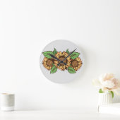 Graue und gelbe Sonnenblume Uhr (Zuhause)