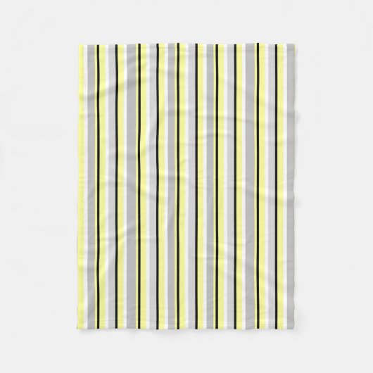 Graue und gelbe Streifen Fleecedecke (Vorderseite)