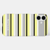 Graue und gelbe Streifen Stilvoll Personalisiert Case-Mate iPhone Hülle (Rückseite (Horizontal))