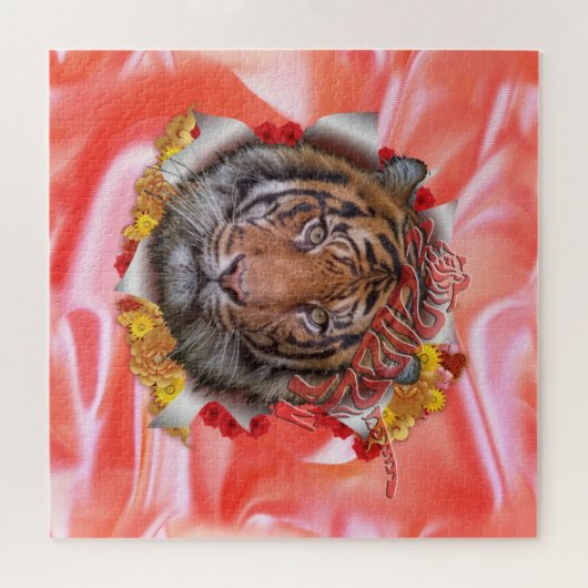 Graue und gelbe Tulpen auf Textur Canvas Print Puzzle (Horizontal)