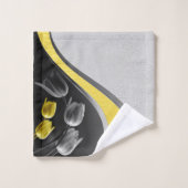 Graue und gelbe Tulpen Blume 2021 Badhandtuch Set (Waschlappen)