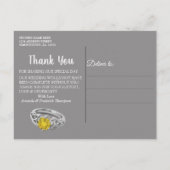 Graue und gelbe Tulpen, Gänse mit Sonnenuntergang Ankündigungspostkarte (Rückseite)