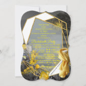 Graue und gelbe Tulpen, Gänse mit Sonnenuntergang Einladung (Vorderseite)