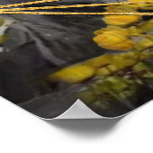 Graue und gelbe Tulpen, Gänse mit Sonnenuntergang Poster (Ecke)