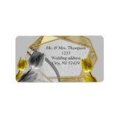 Graue und gelbe Tulpen mit Textur Adressaufkleber (Vorne)