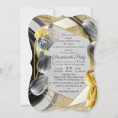 Graue und gelbe Tulpen mit Textur Einladung (Vorderseite)