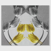Graue und gelbe Tulpen mit Textur Geschenkpapier (Flach)