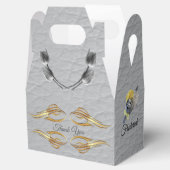 Graue und gelbe Tulpen mit Textur Geschenkschachtel (Geöffnet)