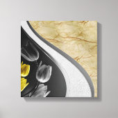 Graue und gelbe Tulpen mit Textur Leinwanddruck (Vorderseite)